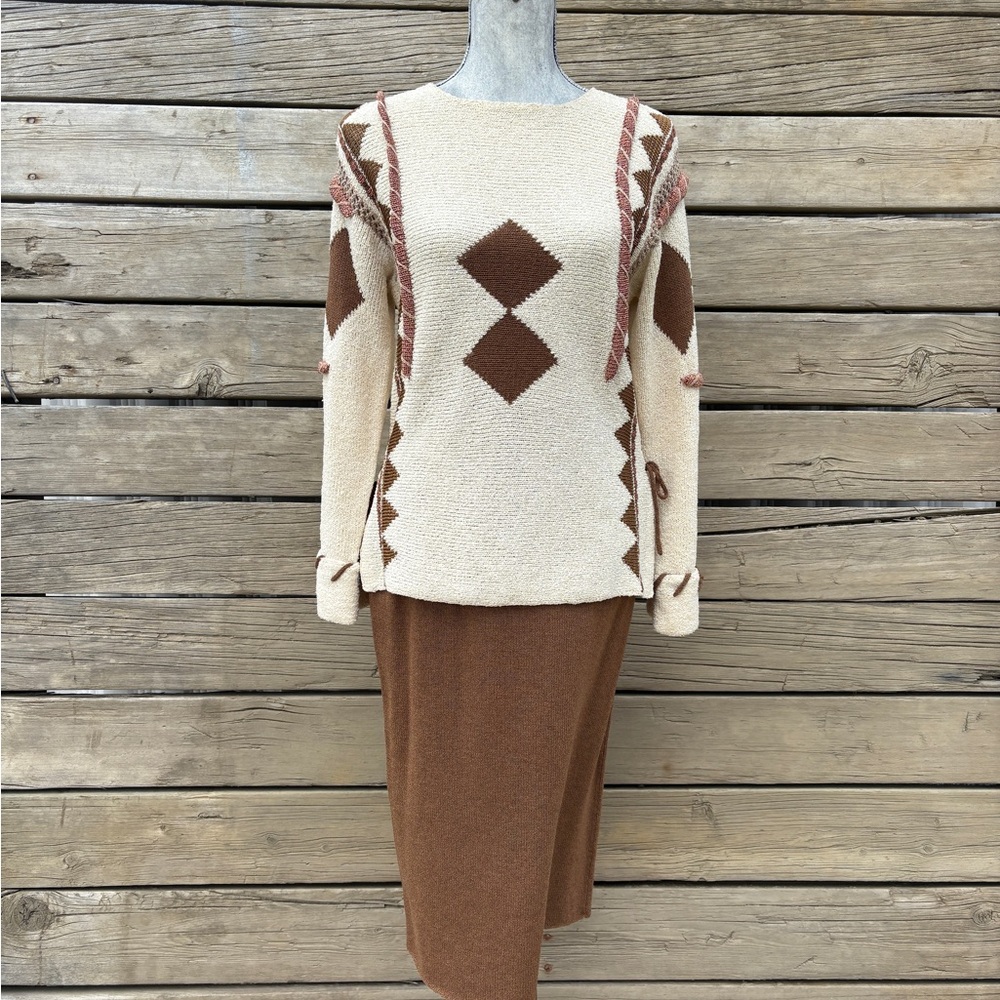 Vintage Ms. Ripps Knit Set by Elisabeth Duceau – 2 Piece Southwest Style